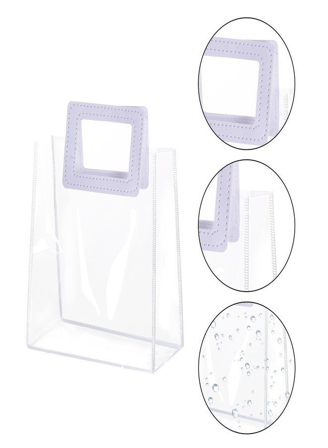 Yolyoo 15 Pack Clear Gift Bags with White Handles Transparent PVC Gift Wrap Bags Plastic Tote Bags Reusable Shopping Bags for Bridal Party,Wedding,Baby Shower,Birthday Party 7 x 8 x 4 Inch (7 x 8 x 4 - Image 3